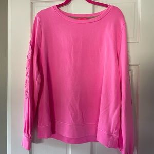 Lilly Pulitzer Rooney Sweatshirt In Plumeria Pink XL